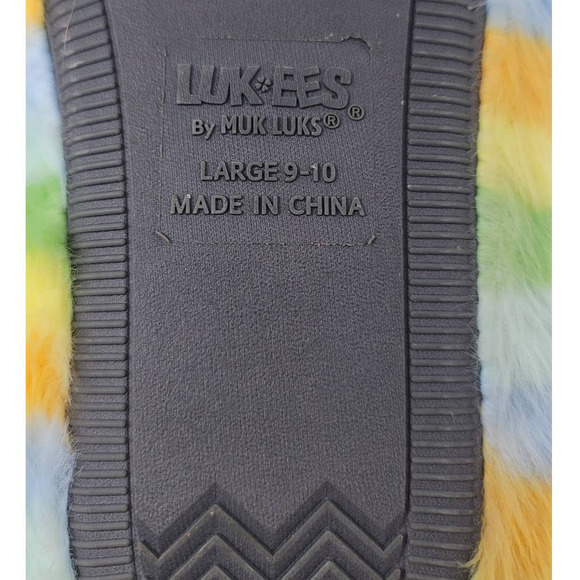 Muk Luks Luk*Ees Flip Flop Multi-Color Slippers Large 9/10 NWOT - Picture 5 of 5